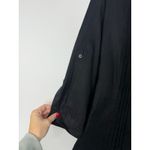 Liz Claiborne Black Linen Pintuck Button Front Shirt Blouse Women’s L Minimalist Photo 3