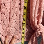 Ruby Road Pink Sz XL Open Front Lightweight Sweater Tie Front Butterfly Sleeve Photo 8