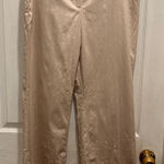 Ann Taylor  Womens Size 12 Tan Lined Pinstripe Wide Leg Dress Pants Lightweight Photo 0