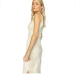 Six Fifty Ribbed Tank Maxi Dress Side Split Sand S NWT Side Ruching Bodycon Tan Photo 2