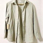 Aritzia NWT $110 New Sail Button Up Shirt Gauze Crinkle Photo 3
