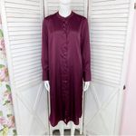 Banana Republic ‎ Satin Shirt Dress Long Sleeve Midi Burgundy XS Photo 4