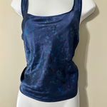 Victoria's Secret Navy Blue Floral Satin Cami Tank Top L Photo 0