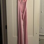 Lucy in the Sky  Siobhán Satin Ruffle Maxi Dress in Pink size XXS Photo 5