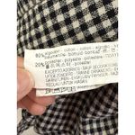 ZARA  Blouse Top XS Gingham Check Cold Shoulder Tie Back Bell Sleeve Black White Photo 9