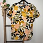 Rachel Zoe  Floral Linen Top‎ 1X Short Sleeve Relaxed Fit Casual Photo 3