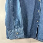 American Vintage Vintage Christmas Long Sleeve Denim Woven Shirt Embroidered Santa Moose XL Photo 1