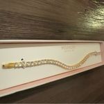 Target NEW 7.5” Peermont Jewelry Gold Tone Faux Diamond Clasp Tennis Bracelet Photo 3
