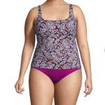 Lands' End  Underwire Floral Paisley Tankini Top Swimsuit Bathing Suit Size 10 Photo 1