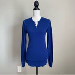 American Apparel | Blue Long Sleeve Henley Top Sz S Photo 5