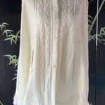 Vintage Women’s Cuddle Knit Ivory White Poncho One Size Fringe Edge Collared Photo 0