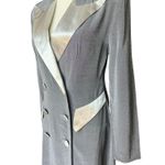 American Vintage 80's Gray Sliver Coat Dress with sexy back cutout size small Photo 3
