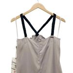 NWT Element Cross Strap Halter Slip Tank Taupe Rayon Black Straps Size Large NEW Brown Photo 3