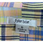 Talbots  Women's Madras Plaid Blazer Size 6‎ Blue Pink Green Patchwork Preppy Photo 1