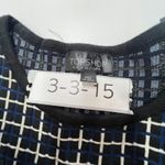 Topshop  Dress Womens‎ US 2 UK 6 EUR 34 Navy Blue White Grid Knit Flare Sleeve Photo 4