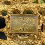 Trifari Vintage  Jon Bailey Sculptured Goldtone Wide Cuff Wind Up Watch Bracelet Photo 9