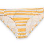 Kona Sol Textured Double Tab High Coverage Bikini Bottom Yellow Stripe NWOT L Photo 2