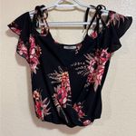 Papaya Black and Pink Floral Blouse Photo 0