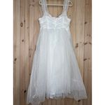 Lulus NWT  Forever Celebrated White Swiss Dot Ruched Tulle Midi Dress Size XXL Photo 5