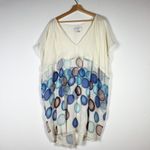 Adam Lippes Silk Chiffon Semi Sheer Abstract Polka Dot Print Kaftan Mini Dress Photo 0