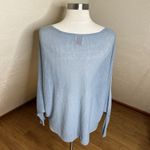 Kerisma  Top Womens M/L Baby Blue Tencel Linen Long Sleeve Ruched Tie Front Fairy Photo 10