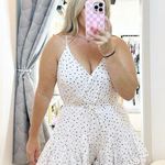 Storia Star Print V Neck Sleeveless Tie Waist Romper Playsuit White Medium Photo 0