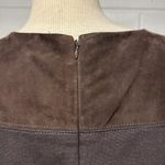 Carlisle Collection Brown With Brown Suede Neckline Shift Dress Size 10 Photo 5