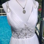None Wedding Dress Sequin Beaded Sheer Back Full Skirt Actual Size 10 Photo 1