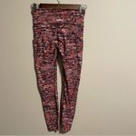 Lululemon Fast and Free Tight II 25" *Nulux Flash Pleat Orange Multi- Size 4 Photo 2