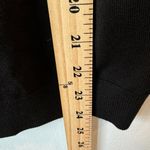 August Silk  Academia Cardigan Sweater Black 3/4 Sleeves 3D Floral Silk Large Photo 2