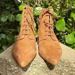 Nine West  Shoes Women's 5.5 Beige Camel Tan Leather Yendira Ankle Bootie Photo 11