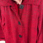 Multiples Textured Button Front Jacket Medium Red Boho Artsy Retro Layering Photo 1