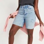 Old Navy Sky Hi Extra High Rise Distressed Loose Button Fly Jean Shorts Size 16 Photo 0