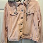 No Boundaries  Pink Corduroy Hoodie Jacket 15 17 XL Coquette Casual Urban Sporty Photo 0