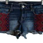 EXPRESS  Embroidered‎ Aztec Bootie Denim Shorts Photo 0