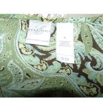 Emma James Vtg Emma James green/brown paisley ruffle neck blouse 16 Whimsy Coquette Photo 4