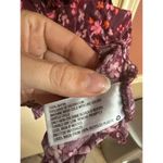Wild Fable Womens Floral V-Neck Dress M Short Puff Sleeves Burgundy Pink 100% Ra Photo 5