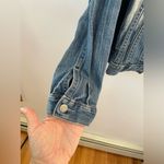 Gap Womens Blue Jean Denim Jacket Size L Stretch Cotton Distressed Button Front Photo 4