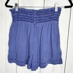 Bella Dahl  Drawstring Shorts Size S (26x3) Blue High Waist Smocked Waist Photo 3
