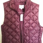 Loft  quilted maroon vest size M TAGS ON Photo 0