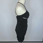Olivaceous Black Bodycon Ruched Halter Cutout Short Mini Dress Small NWOT LBD Photo 6