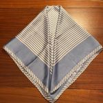 Contemporary Geometric Blue & White Polyester Scarf Photo 5