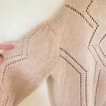 H&M  Tan Eyelet Cable Knit Pullover Sweater Sweater Medium alpaca Wool Blend Photo 2