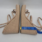 Marc Fisher Zig Wedge Sandal Studded Faux Leather Light Natural Women’s 8.5M NIB Photo 7