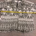 Free People  Poncho Shawl Hoodie Olive Green White Oversized Sweater Womens Med Photo 4