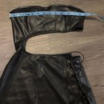 Edikted Black Leather Going Out Mini Dress Photo 7