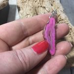 Fleece pink geode Druzy sterling pendant Pink Photo 2