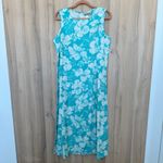 Coldwater Creek Floral Silk Linen Dress Blue Size 14P Boho Photo 1