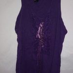 Bisou Bisou  M/L Purple Lace-Up Sexy Tank Top Photo 0