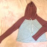 Bozzolo Grey And Maroon Cropped Hoodie Photo 0